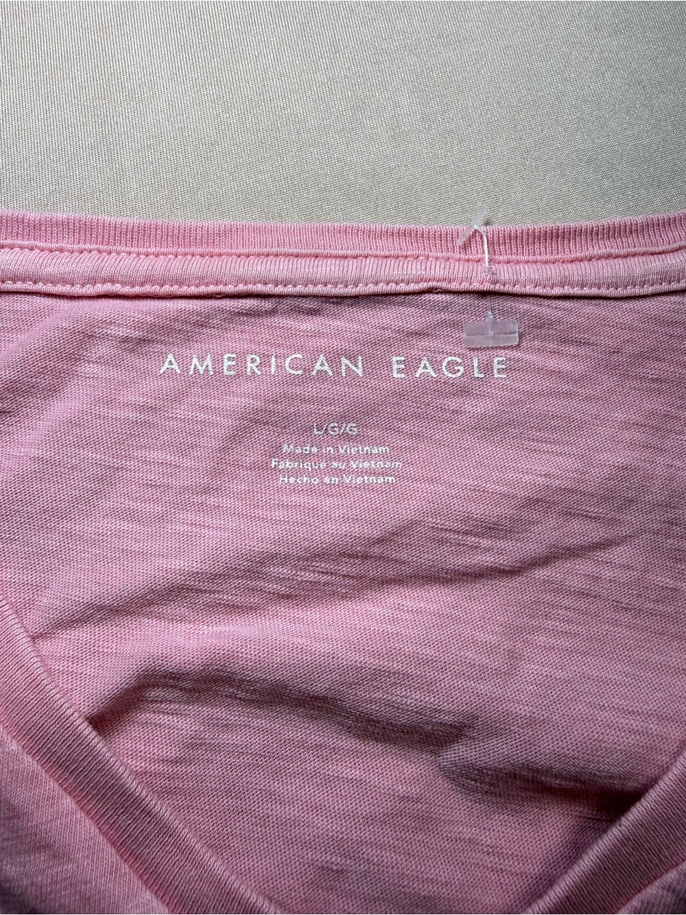 American Eagle Outfitters Women's Pink V Neck Short Sleeve Size L - Picture 7 of 8